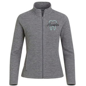 Custom Dental Digi Stripe Fleece Jacket – Personalized Zip Up - view 3, custom embroidered by Intriklo
