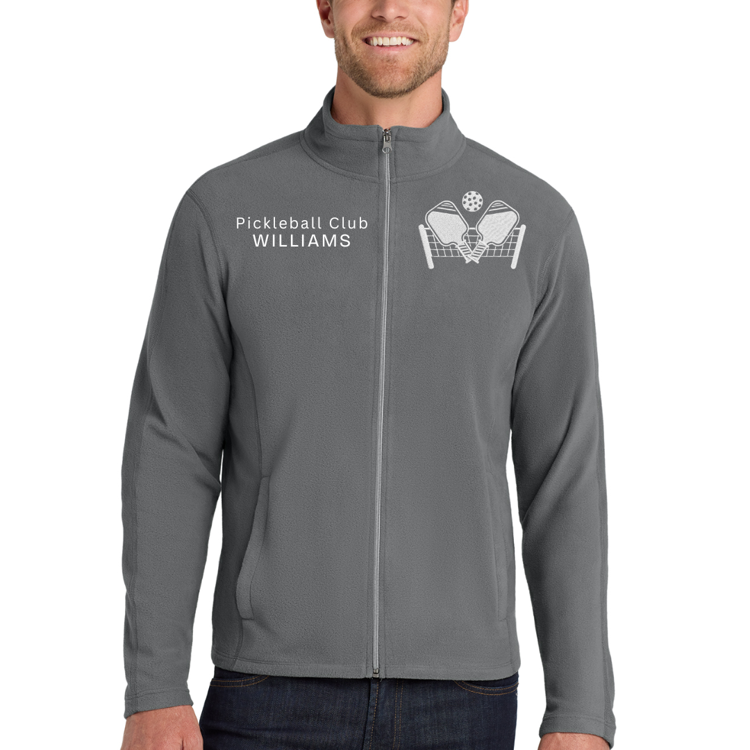 Custom Pickleball Club Embroidered Fleece Jacket - Personalized Player Name Zip-Up