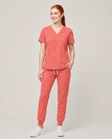 Custom Embroidered Unisex Jogger Scrub Set – V-Neck Personalized Nurse Uniform with Cargo Pants