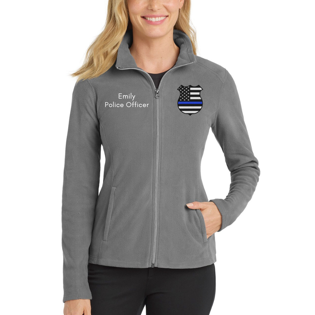 Custom Post Office Embroidered Fleece Jacket - Personalized Name Zip-Up Postal Workwear