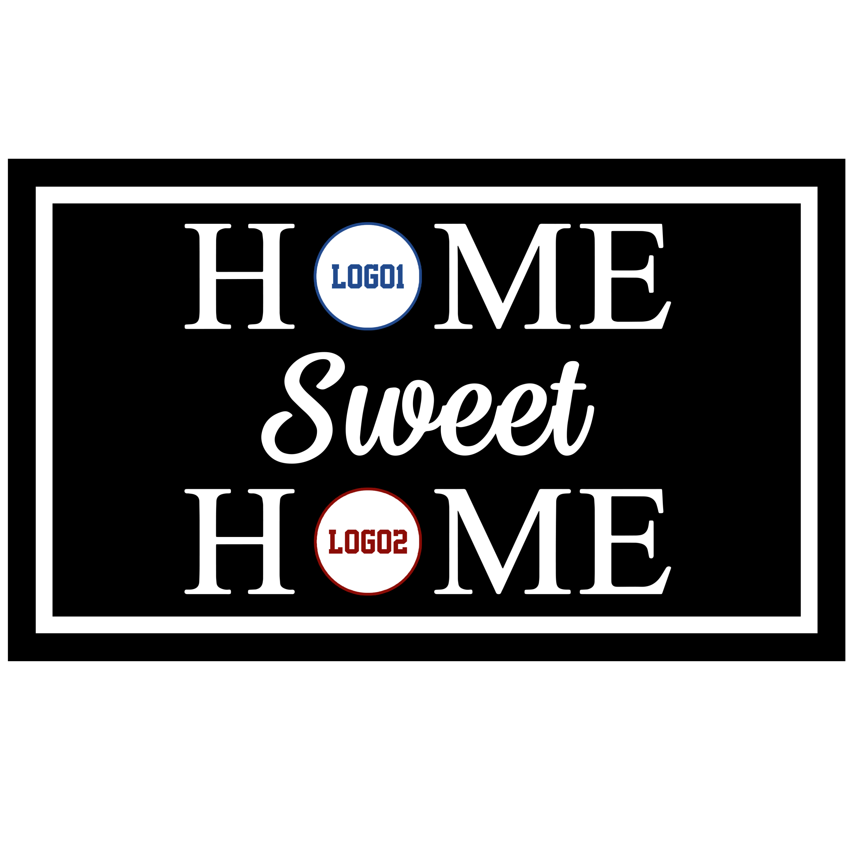 Custom House Divided Doormat | Personalized Sports Mat - view 8, custom embroidered by Intriklo