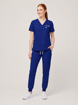 Custom Embroidered Unisex Jogger Scrub Set – V-Neck Personalized Nurse Uniform with Cargo Pants