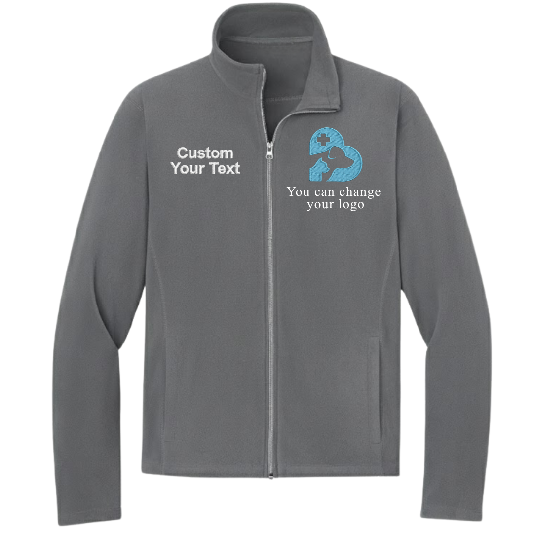 Custom Pet Store Staff Embroidered Fleece Jacket - Personalized Name Zip-Up