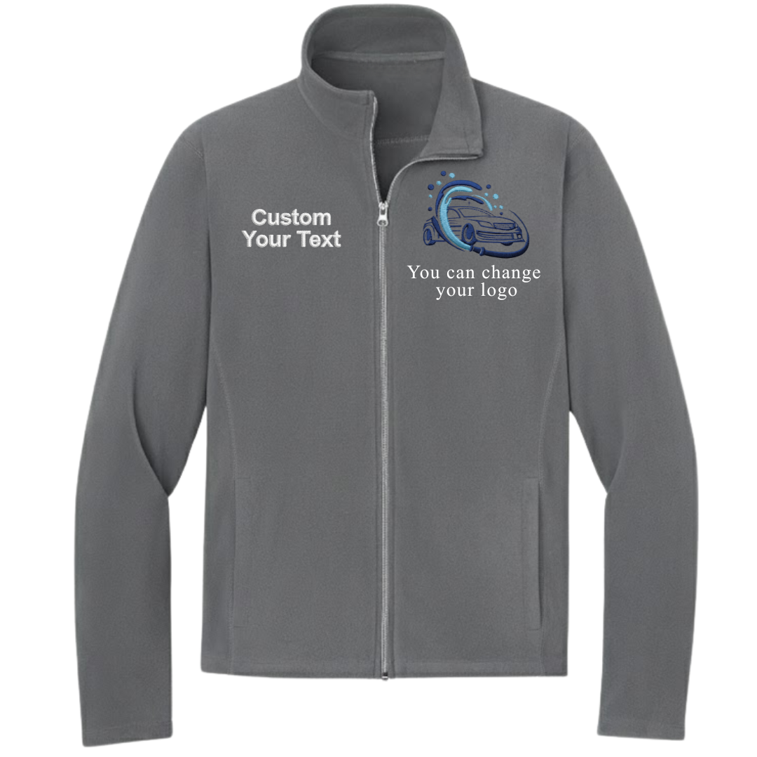 Custom Car Detailer Embroidered Fleece Jacket - Personalized Name Zip-Up Workwear