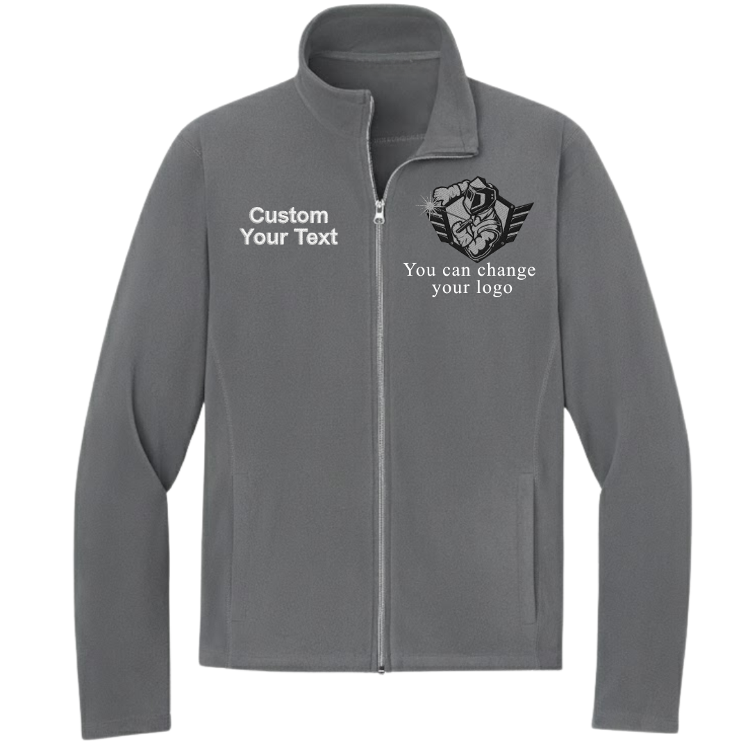 Custom Welder Embroidered Fleece Jacket - Personalized Name Zip-Up Trade Workwear