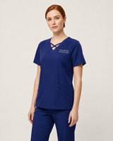 Custom Embroidered Scrub Set with Crisscross V-Neck – Straight Leg Medical Uniform