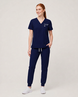 Custom Embroidered Unisex Jogger Scrub Set – V-Neck Personalized Nurse Uniform with Cargo Pants