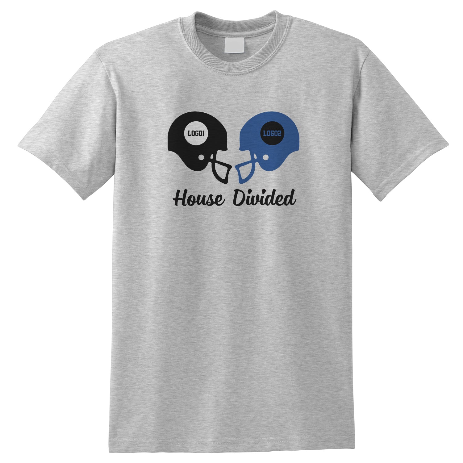 Personalized House Divided Sports Shirt – Any Teams, Any League 5 - front view, custom embroidered apparel by Intriklo