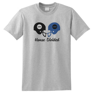 Personalized House Divided Sports Shirt – Any Teams, Any League 5 - front view, custom embroidered apparel by Intriklo