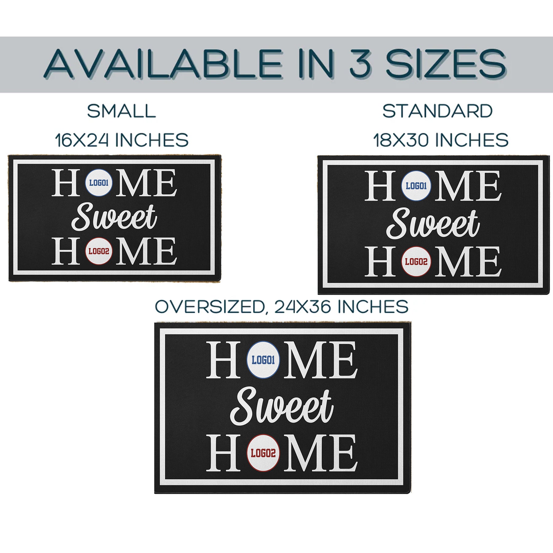 Custom House Divided Doormat | Personalized Sports Mat 5 - view 6, custom embroidered by Intriklo