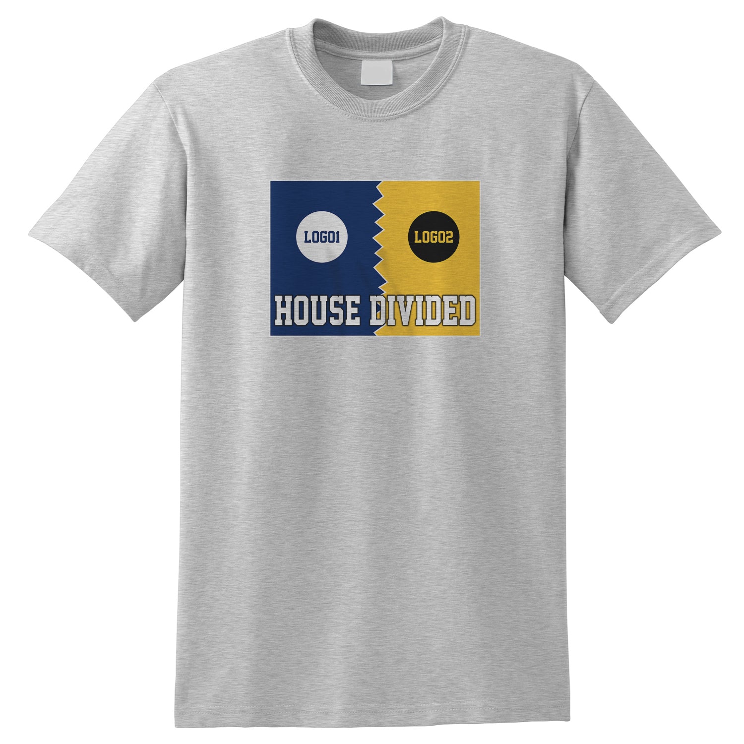 Personalized House Divided Sports Shirt – Any Teams, Any League 1 - front view, custom embroidered apparel by Intriklo