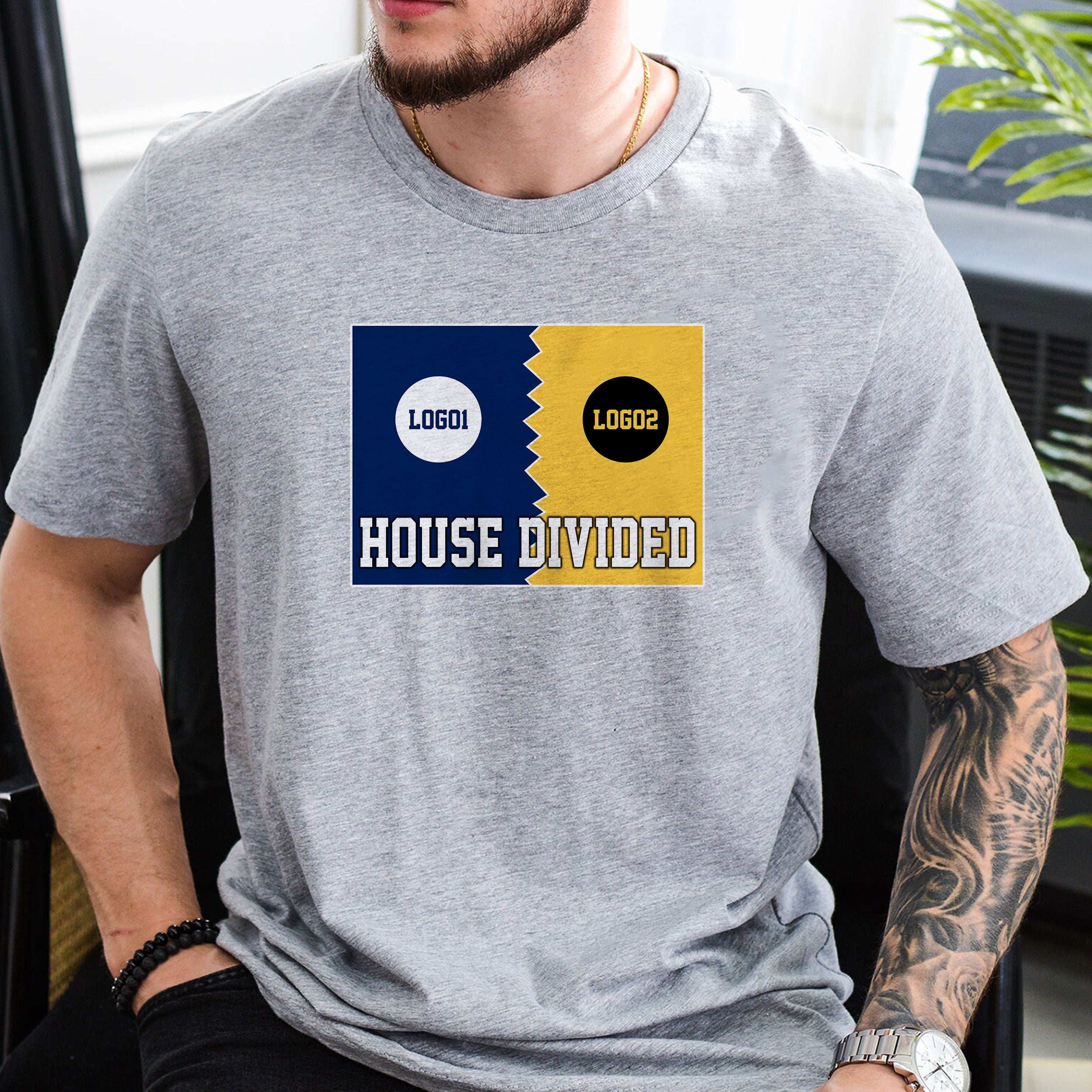 Personalized House Divided Sports Shirt – Any Teams, Any League 1 - view 5, custom embroidered by Intriklo