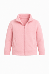 Personalized Kids Ice Skating Fleece Jacket | Custom Name Embroidered Skates Pink Bows Cream Zip-Up