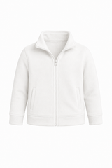 Personalized Kids Ice Skating Fleece Jacket | Custom Name Embroidered Skates Pink Bows Cream Zip-Up