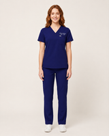 Custom Embroidered Unisex Scrub Set – V-Neck Chest Pocket Cargo Pants