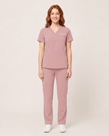 Custom Embroidered Unisex Scrub Set – V-Neck Chest Pocket Cargo Pants
