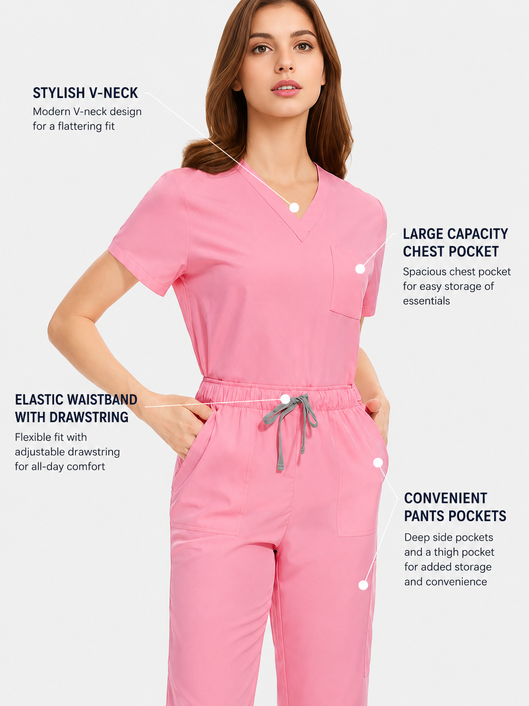 Lightweight Navy Medical Scrubs – Breathable Stretch Workwear