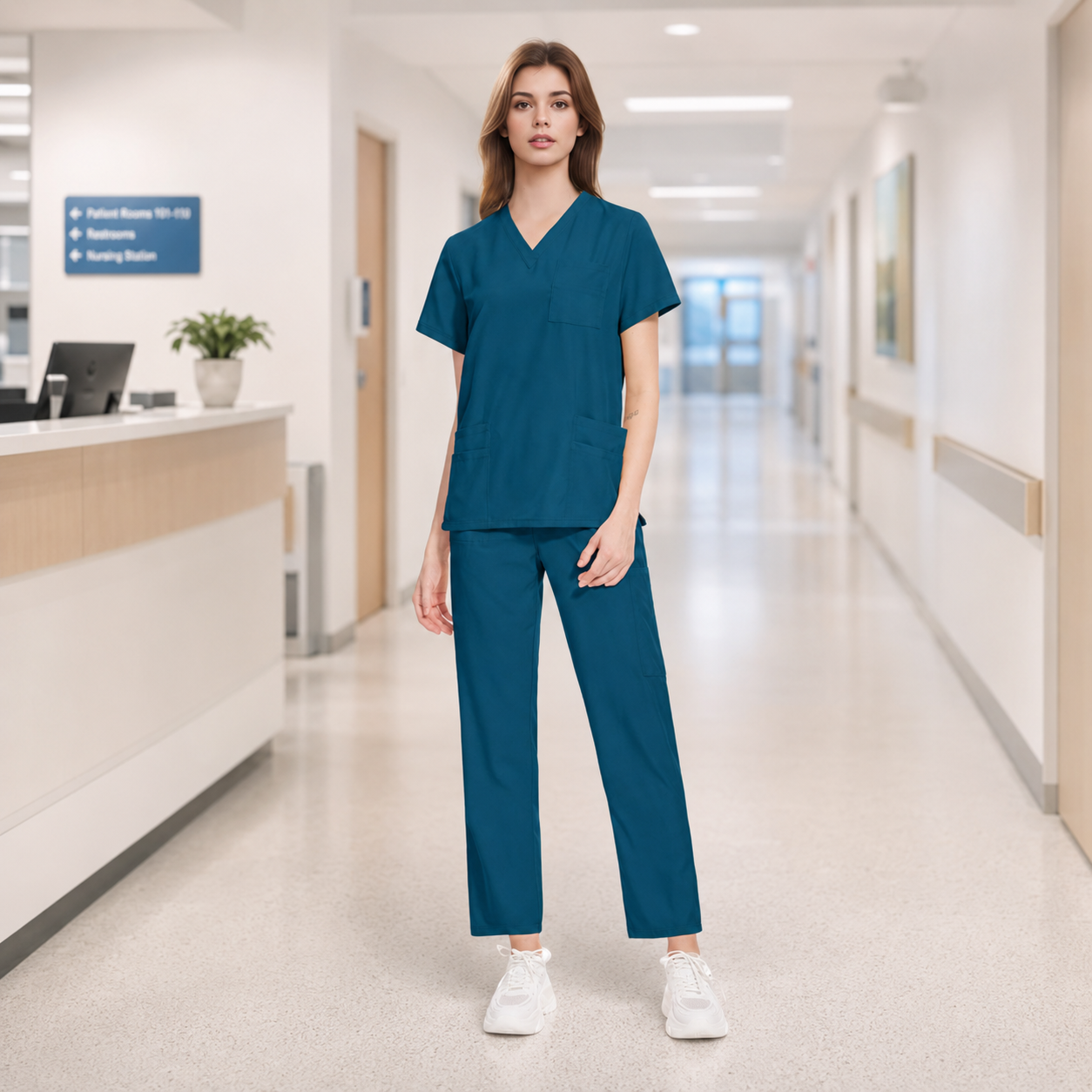 Lightweight Navy Medical Scrubs – Breathable Stretch Workwear