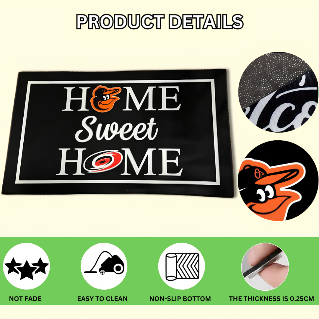 Custom House Divided Doormat | Personalized Sports Mat 5 - view 5, custom embroidered by Intriklo