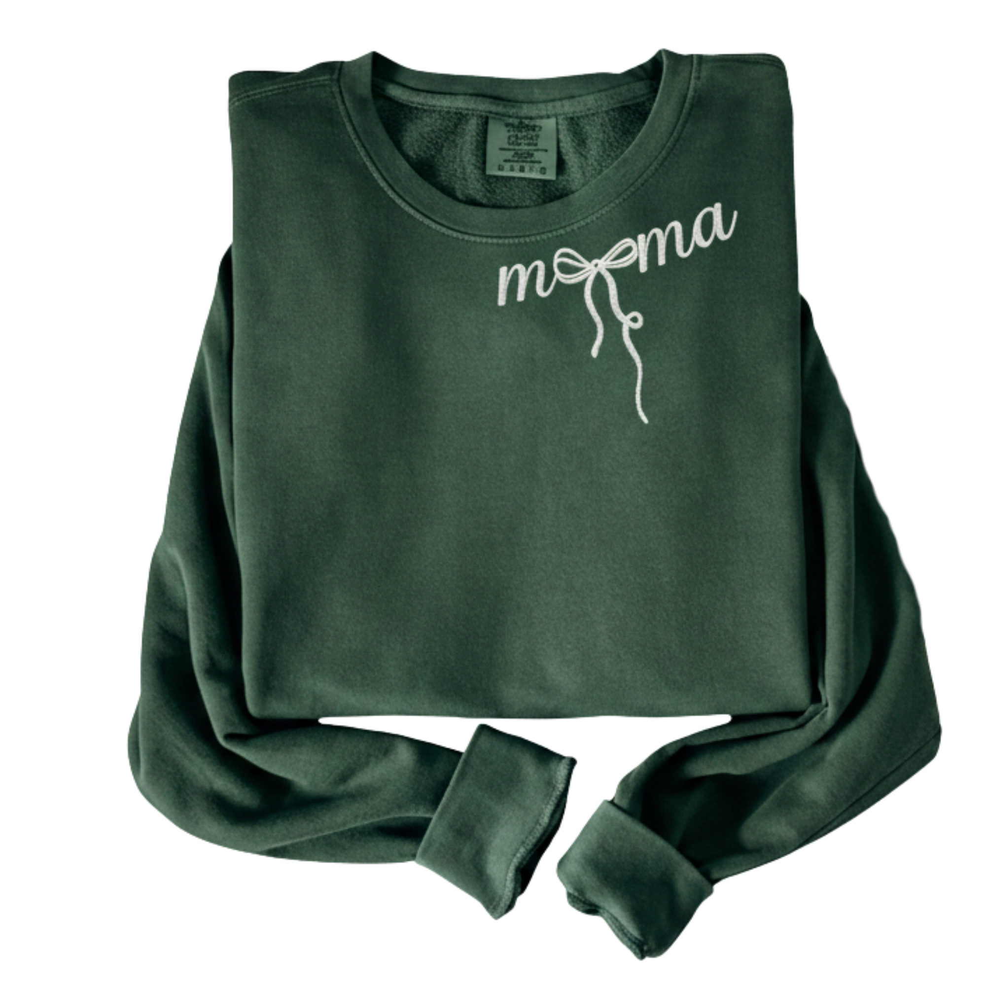 Minimal Mama with Bow Embroidered Sweatshirt | Coquette Mama Mother's Day Gift