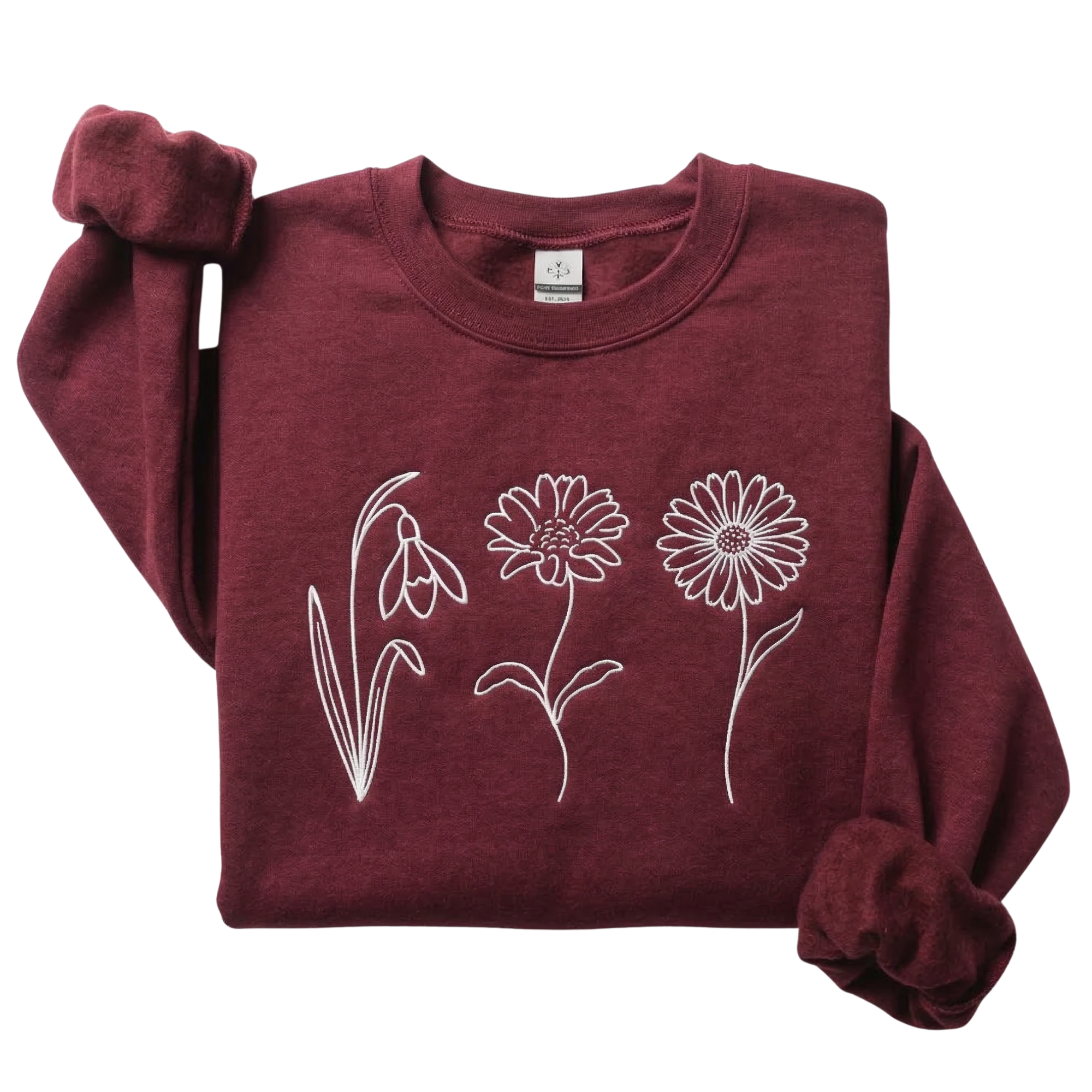 Personalized Mama Birth Flower Embroidered Sweatshirt | Custom Birth Month Flowers Mom Gift