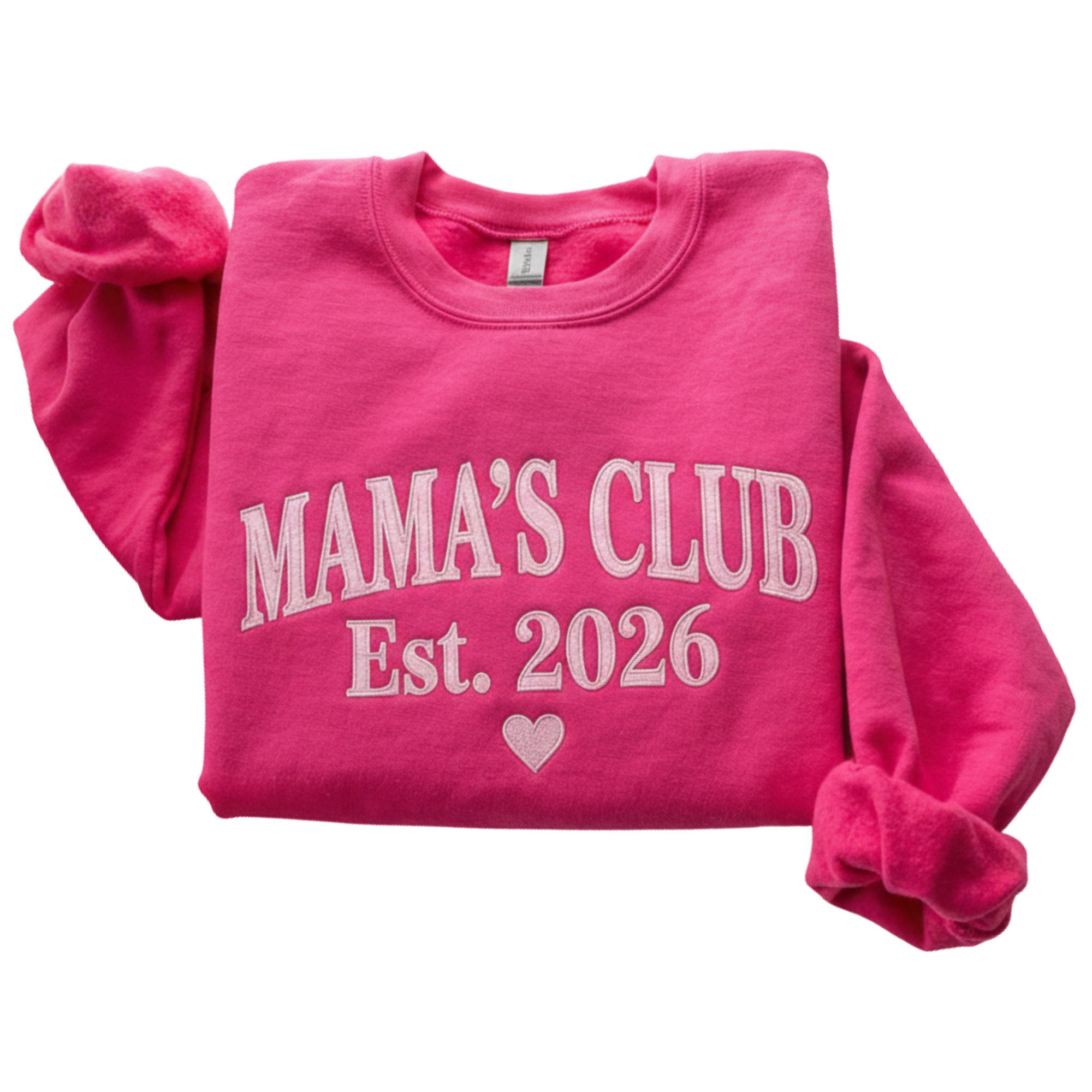 Mama's Club Est. Year Varsity Embroidered Sweatshirt | Pink Mama Mother's Day Gift