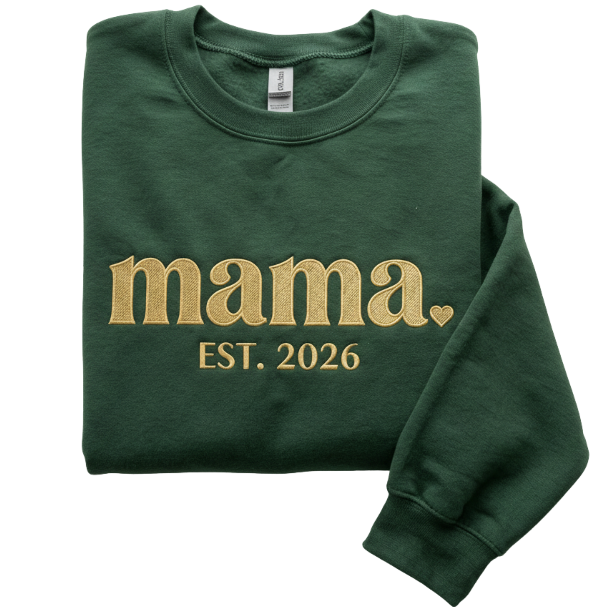Mama Est. Year Lowercase Serif Embroidered Sweatshirt | Quiet Luxury Mom Gift