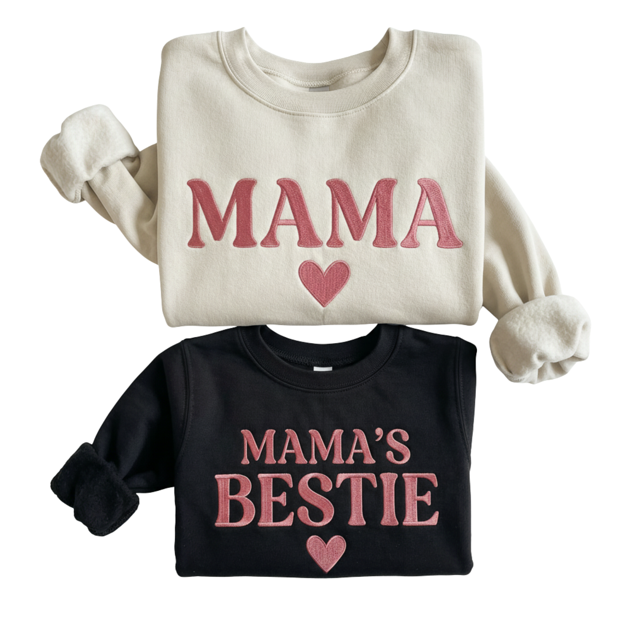 Matching Mama and Mama's Bestie Embroidered Sweatshirt Set | Mommy and Me Mother's Day Gift