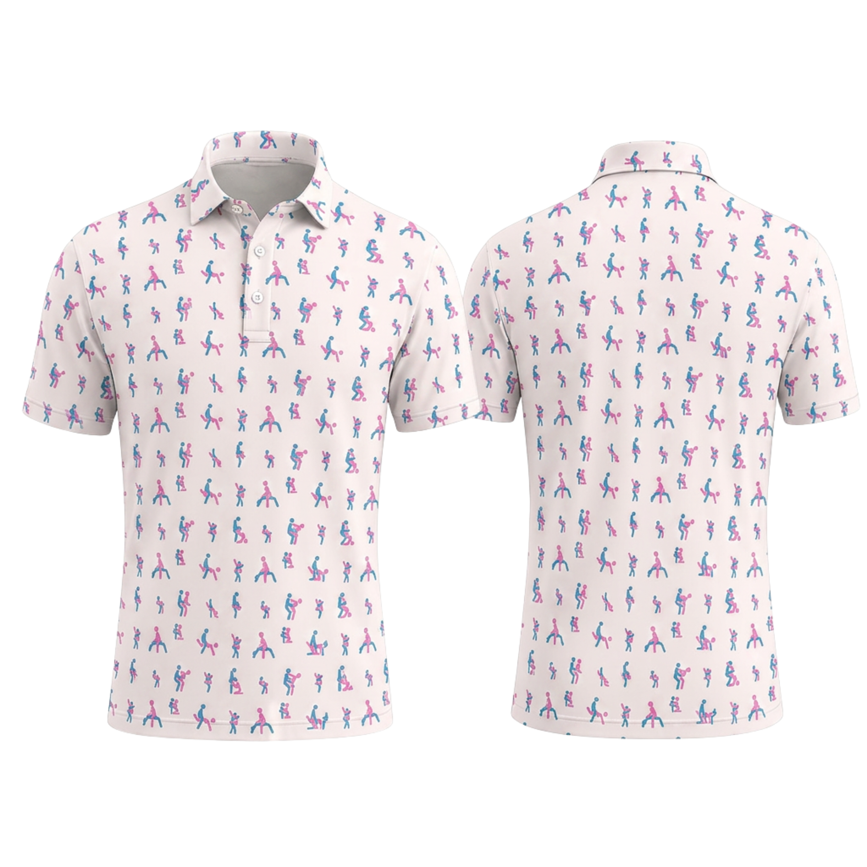 Custom 3D Polo Shirt – Personalized Funny Adult Cream Novelty Pattern Polo, Cheeky Gift for Him