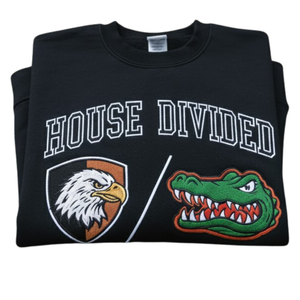 Custom Embroidered House Divided Sweatshirt Hoodie – Personalized Rival Teams 2 - front view, custom embroidered apparel by Intriklo