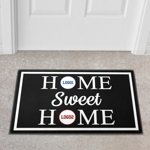 Custom House Divided Doormat | Personalized Sports Mat - view 3, custom embroidered by Intriklo