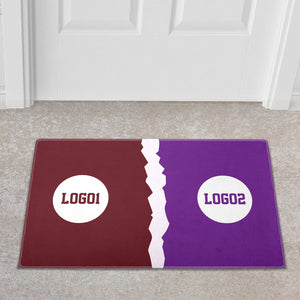 Custom House Divided Doormat | Personalized Sports Mat 3 - view 3, custom embroidered by Intriklo