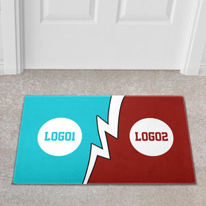 Custom House Divided Doormat | Personalized Sports Mat 4 - front view, custom embroidered apparel by Intriklo