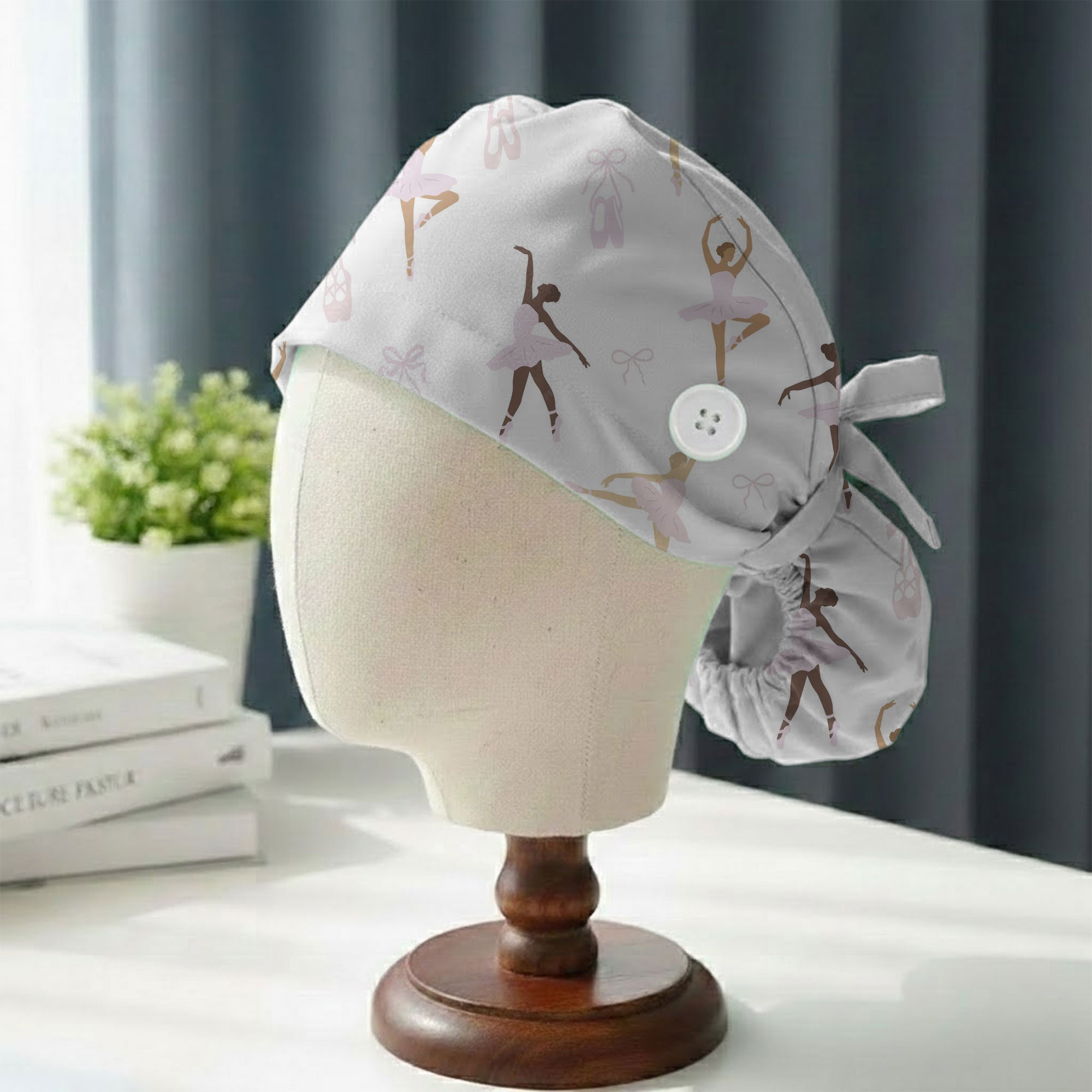 Ballerina Dance Printed Scrub Cap for Pediatric Nurses