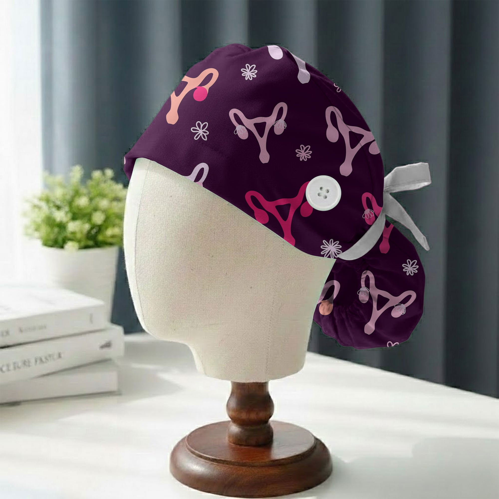 Women's Health Anatomy Printed Scrub Cap for OB GYN Nurses