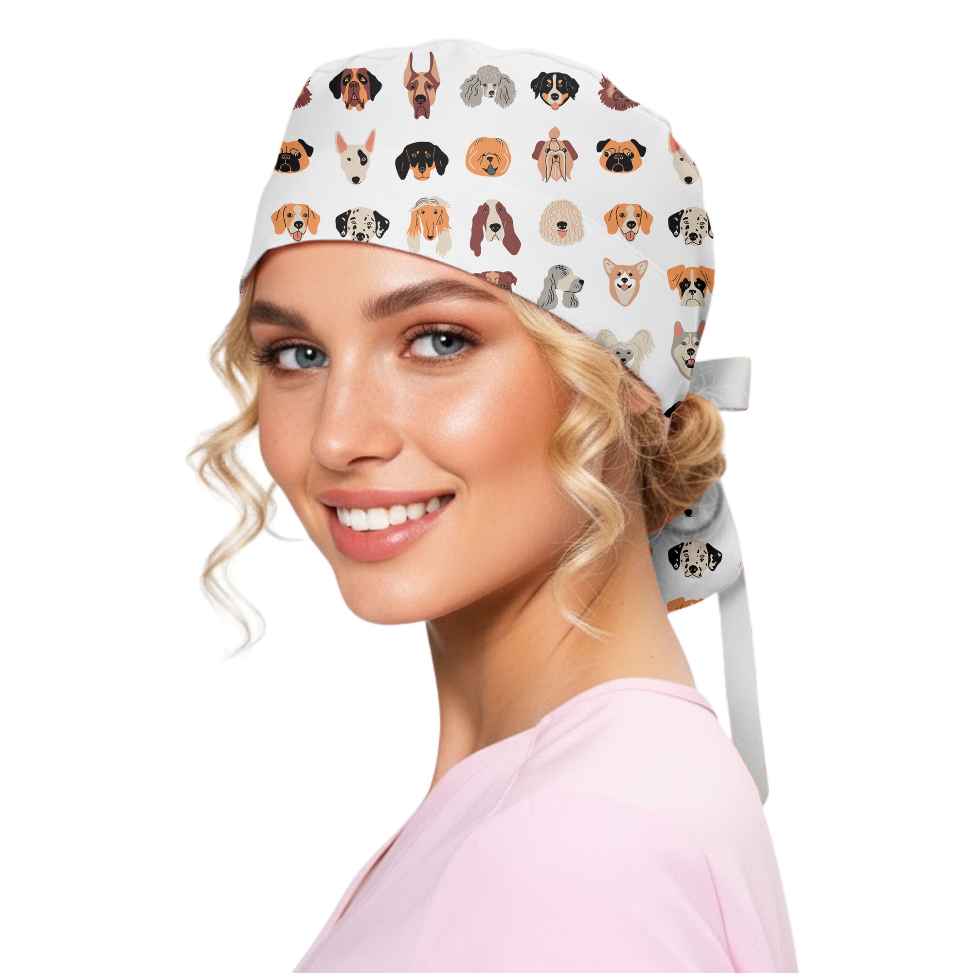 Adorable Dog Lover Printed Scrub Cap for Animal Care