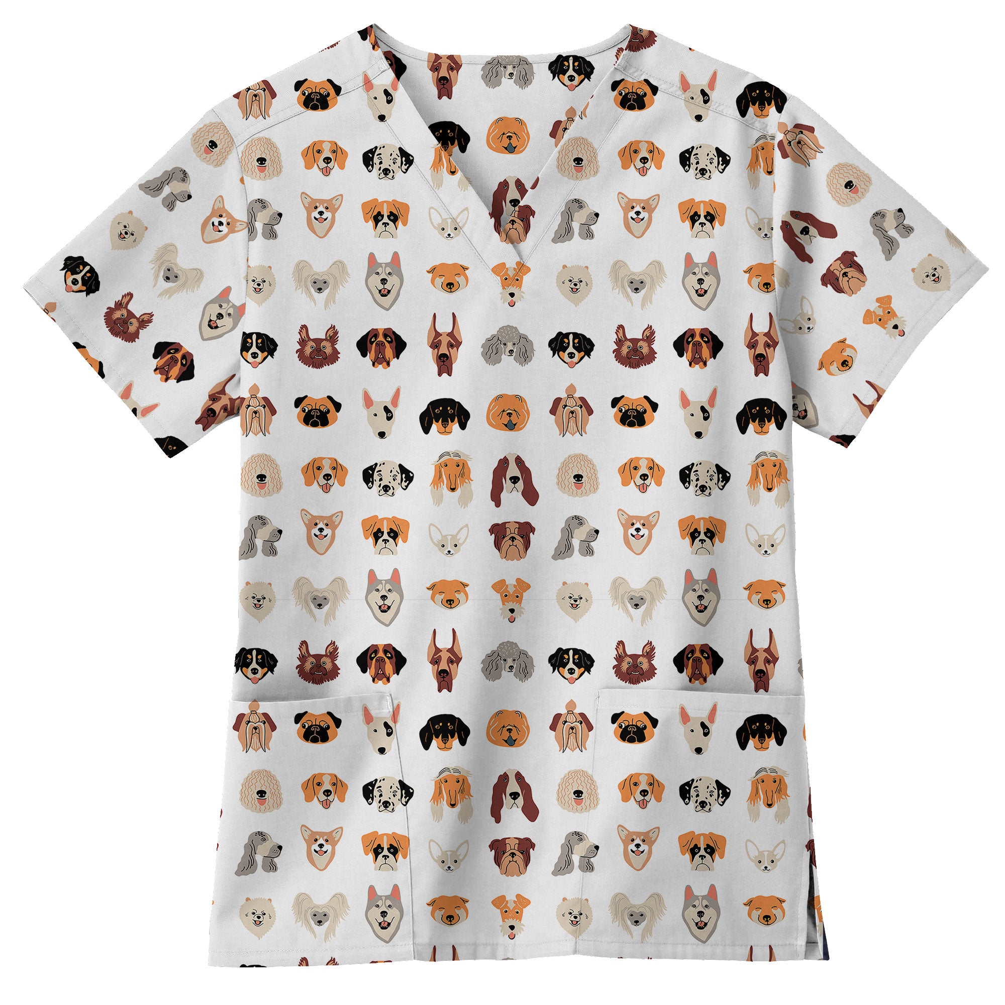 Adorable Dog Lover Printed Scrub Top for Animal Care