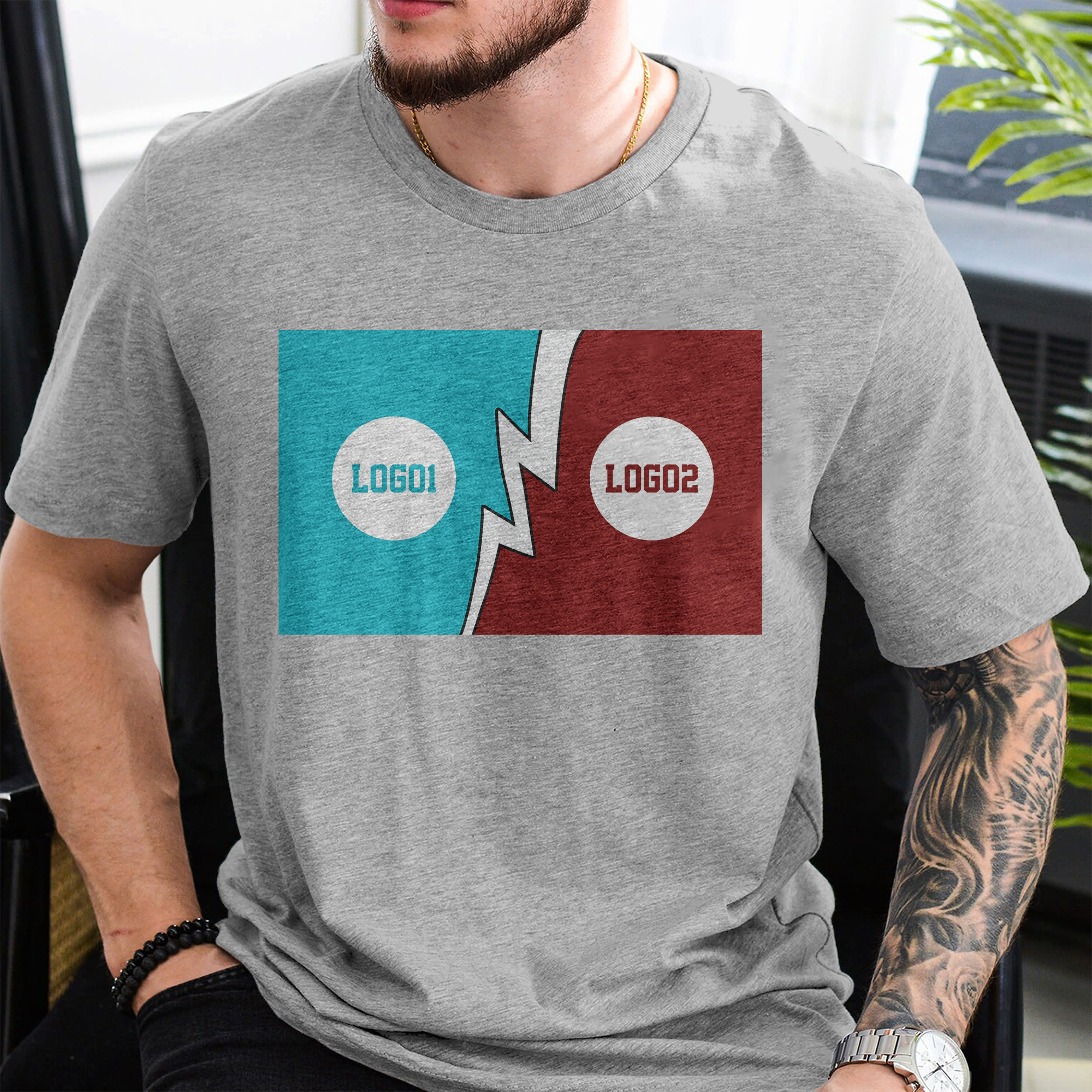 Personalized House Divided Sports Shirt – Any Teams, Any League 7 - detail view, custom embroidered by Intriklo