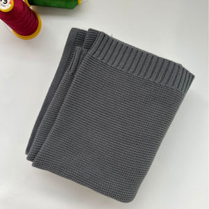 Dark Gray knit baby blanket, plain color option