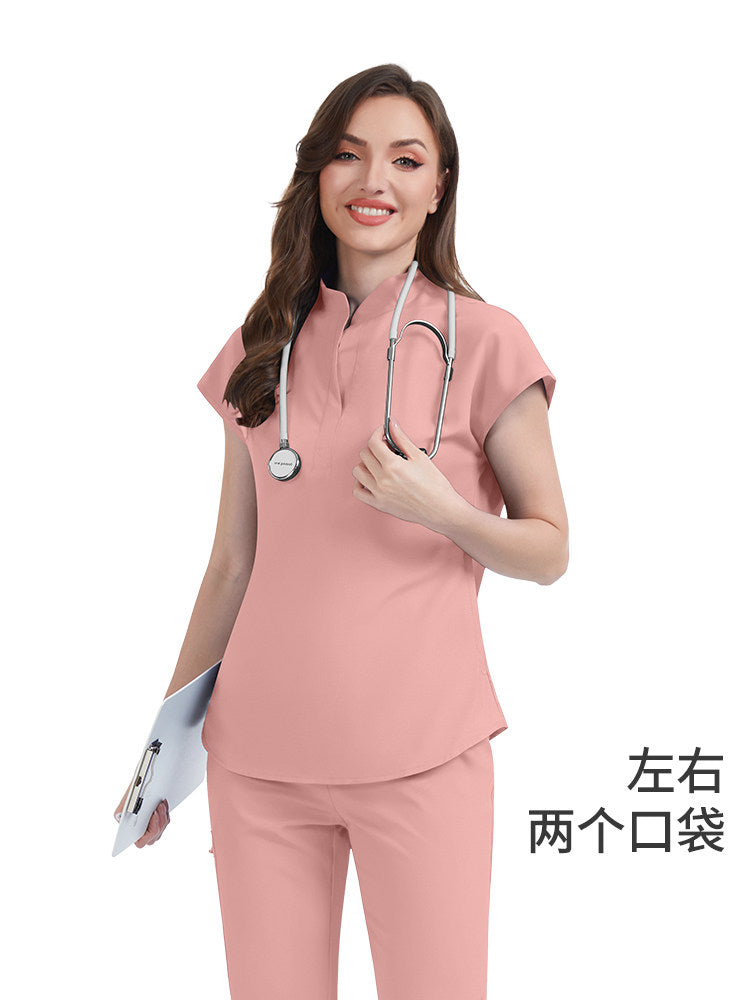 Medical nurse uniforms, short-sleeve brush gloves, operating room work uniforms, men's and women's doctor and nurse uniforms, solid color