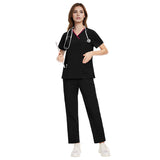 Nianqing unisex new hand washing clothes V-neck contrast design beauty salon dental clinic hospital nurse uniform