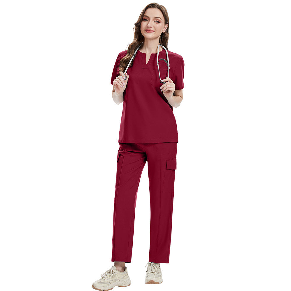 NiaaHinn new thin and unisex stretch quick-dry V-neck short-sleeve pants, nurse uniform and hand-washing garment set