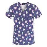 Stretch Nurse Uniform Female Print Dental Stretch Quick Dry Dental Hospital Oral Care Work Brush Hand Clothes Hand Washing Clothes