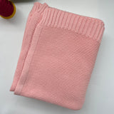 Pink knit baby blanket, plain color option