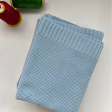 Sky Blue knit baby blanket, plain color option