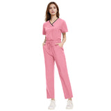 Nianqing unisex new hand washing clothes V-neck contrast design beauty salon dental clinic hospital nurse uniform