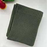 Army Green knit baby blanket, plain color option