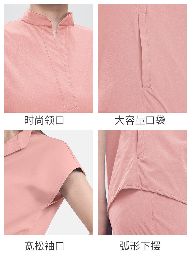 Medical nurse uniforms, short-sleeve brush gloves, operating room work uniforms, men's and women's doctor and nurse uniforms, solid color