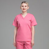 Plus size solid color polyester cotton overalls short sleeve hand clothes hand clothes hand clothes brush hand clothes surgical clothes dental brush hand clothes women