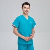 Nurse uniform split set, plastic surgeon, dentistry, oral surgery, operating room workwear, hospital hand-washing gown, short-sleeve